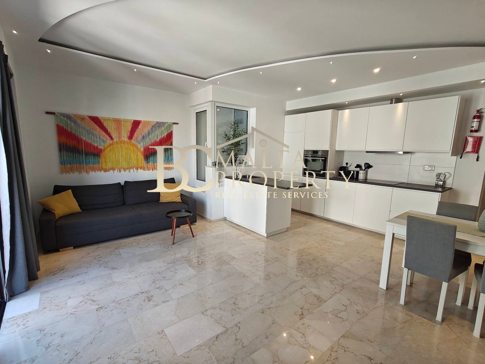 St Julians Spinola Highly Furnished Bright 1 Double Bedroom / 2 Bathroom Apartment with Views over Historic Spinola Tower Garden