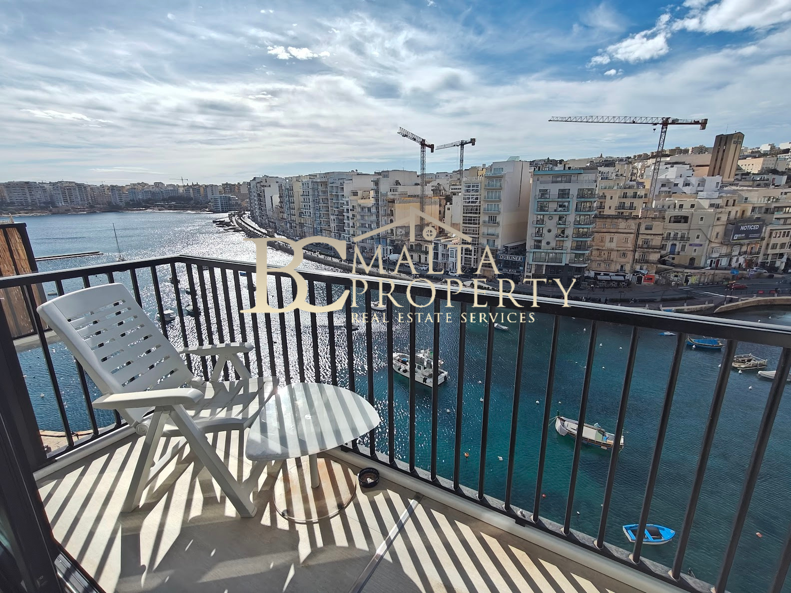 St Julians Spinola Seafront Highly Furnished 2 Double Bedroom / 3 Bathroom Apartment